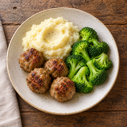 Turkey Meatballs with Mashed Potato, Broccoli - WF