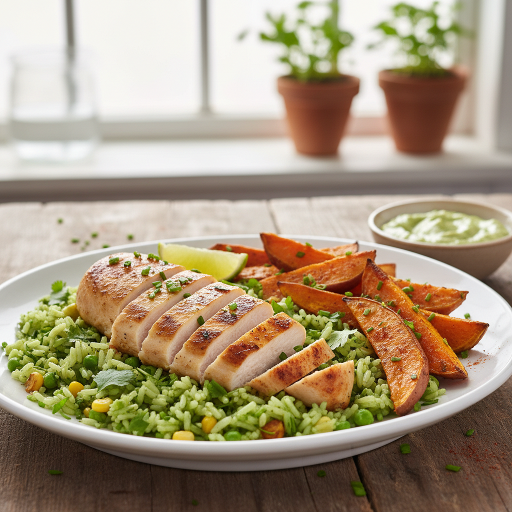 Chicken Breast & Green Rice, Sweet Potato - WF, DF