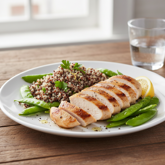 Chicken Breast & Quinoa, Snaps Peas WF, DF
