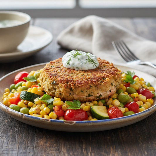 Salmon Cake & Succotash - WF, DF