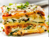 Basil spinach vegetable lasagna (noodle free), Italian salad with herb vinaigrette